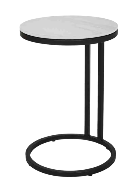 Mateo Sintered Stone White Sofa Lamp Table