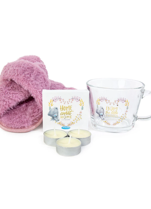 Me to You-Slippers, Glass Mug & Tealights Gift Sets