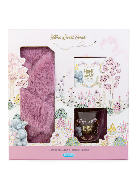 Me to You-Slippers, Glass Mug & Tealights Gift Sets