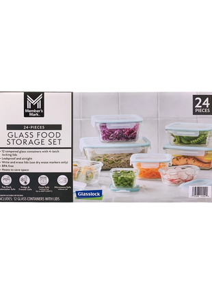 Member's Mark 24-Piece Glass Food Storage Set