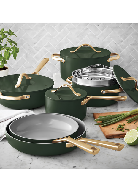 Member's Mark Hunter Green11Pcs Non-Stick Cookware Set