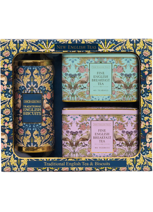 New English Teas- Tea & Biscuits Gift Set Song Thrush 360g