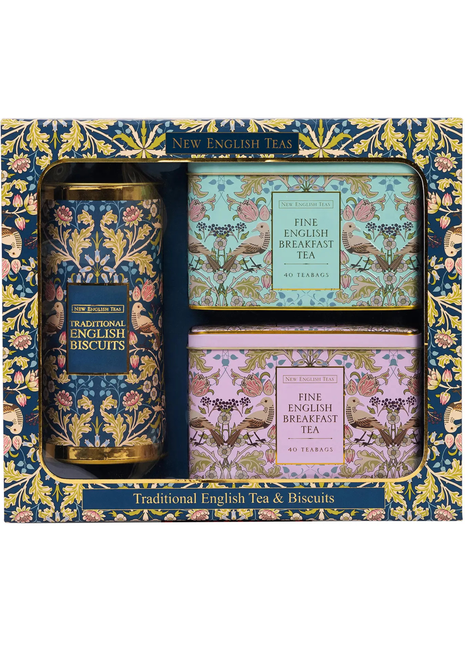 New English Teas- Tea & Biscuits Gift Set Song Thrush 360g