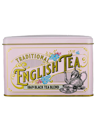 New English Teas- Vintage Victorian 1869 Black Tea Blend Classic Tea Tin Pink 80g