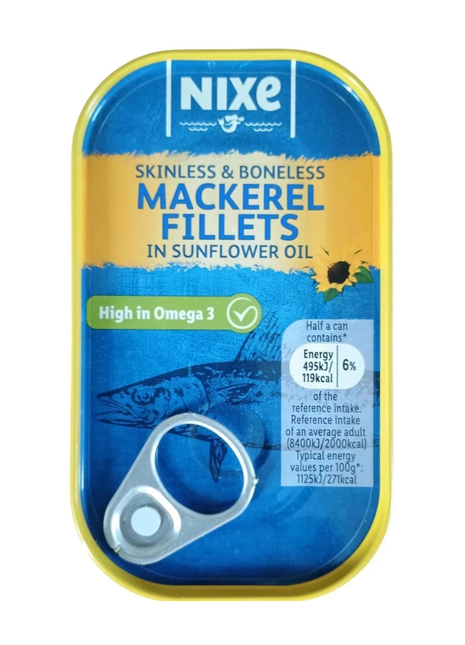 Nixe Mackerel Fillets in Sunflower Oil 125g