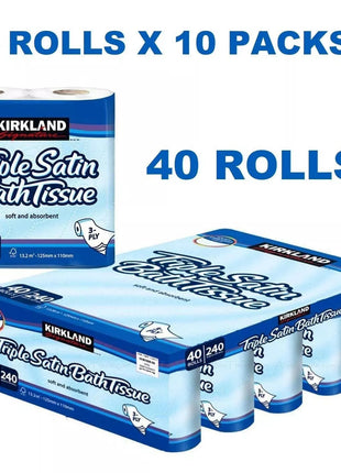 Kirkland Triple Satin Toilet Roll-40 rolls — product pack shot