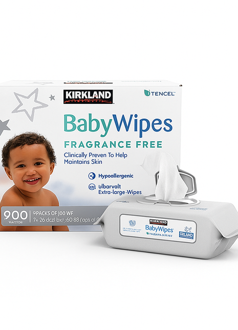 Kirkland Baby Wipes — 900ct — product pack shot