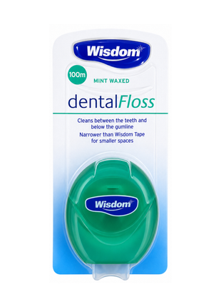 Wisdom Mint Waxed Dental Floss 100Mtr