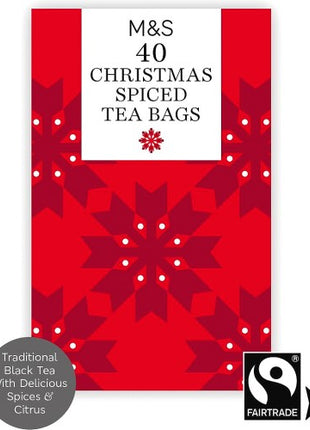 M & S 40 Christmas Spiced Tea Bags — 100g — product pack shot